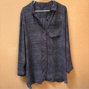 Alfani Black and White Patterned Blouse